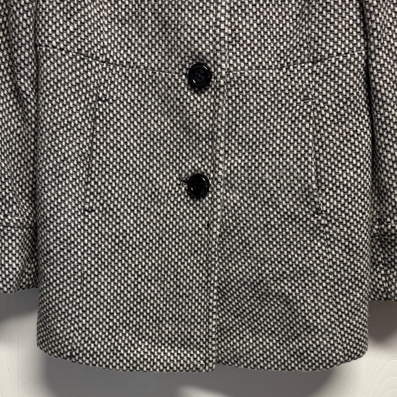 J. Crew Factory Black and White Wool Blend Pea Coat - Picture 9 of 11